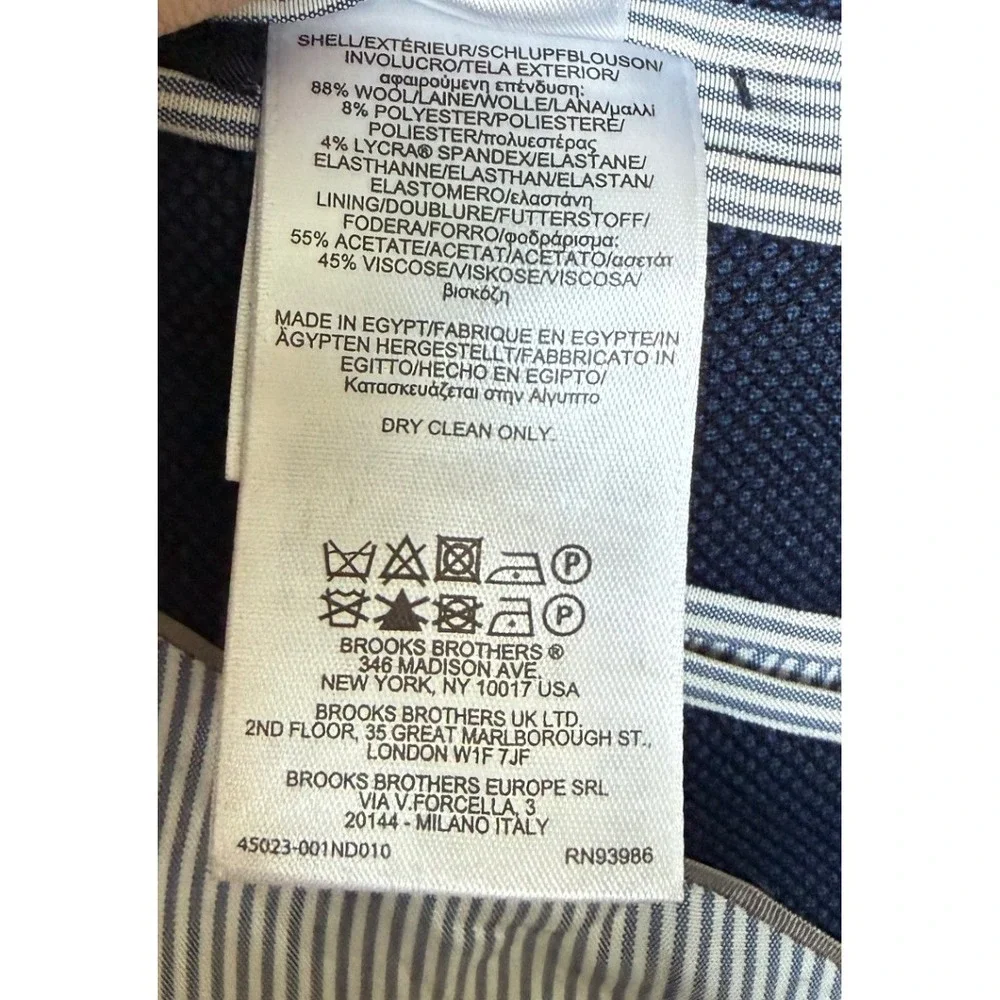 Brooks Brothers Explorer Regent Fit Navy Blue Wool Blend Blazer Sport Coat 42S